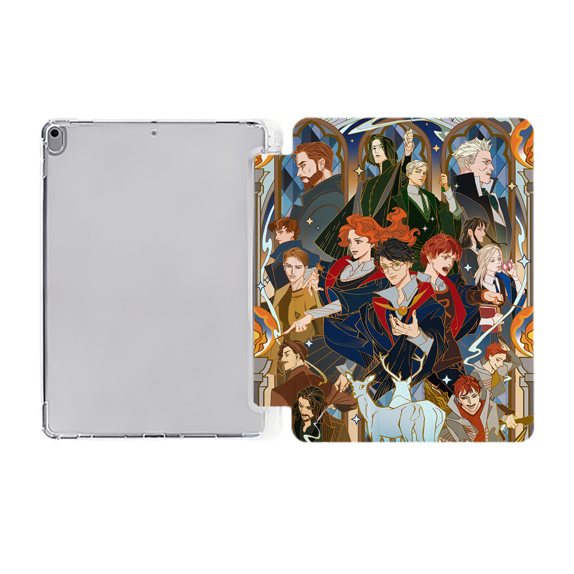（画像用） Harry Potter ハリー・ポッターシリーズ IPad ケース ペン収納付き 三つ折りスタンド PUレザー×シリコン 対応機種9.5/10.5/10.9インチ